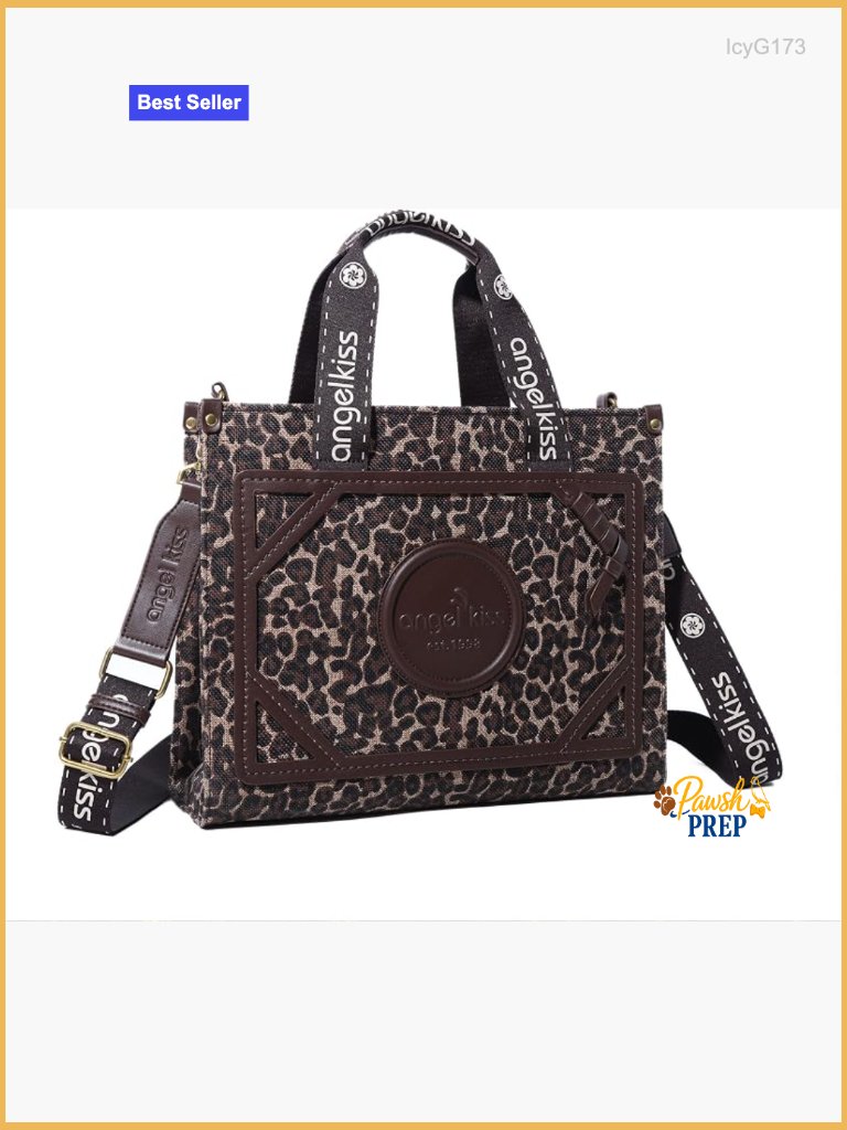 Medium Satchel Handbag With Crossbody Strap Canvas Vegan Leather